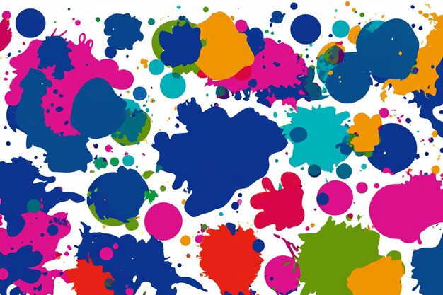 Colorful ink spots set Splash splatter abstract shape Vector illustration