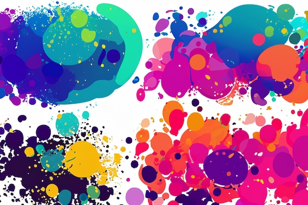 Colorful ink spots set Splash splatter abstract shape Vector illustration