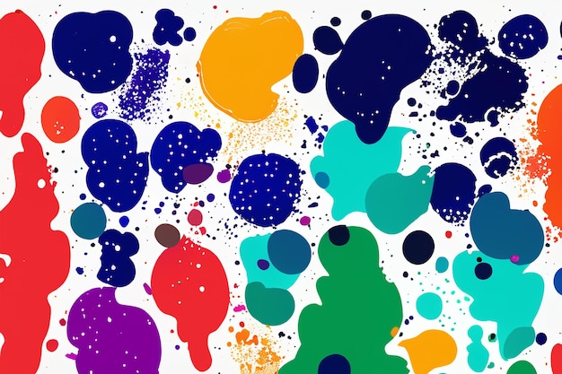 Colorful ink spots set Splash splatter abstract shape Vector illustration