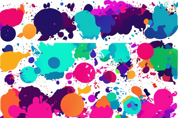 Colorful ink spots set Splash splatter abstract shape Vector illustration