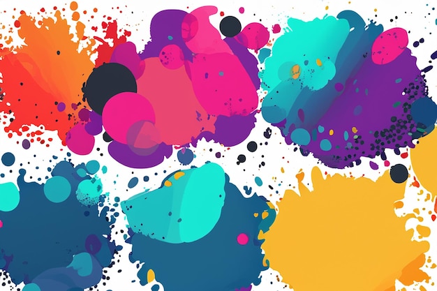 Colorful ink spots set Splash splatter abstract shape Vector illustration