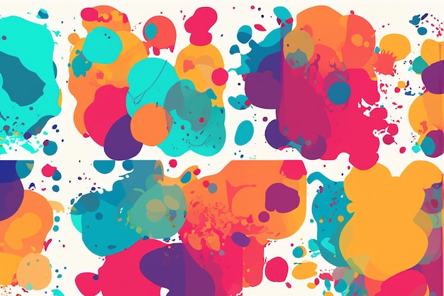 Colorful ink spots set Splash splatter abstract shape Vector illustration