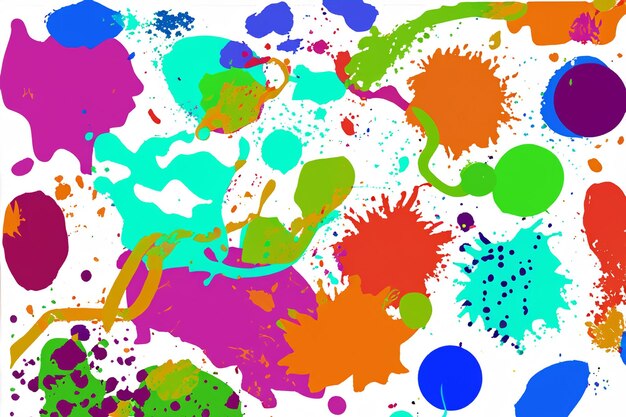 Colorful ink spots set Splash splatter abstract shape Vector illustration