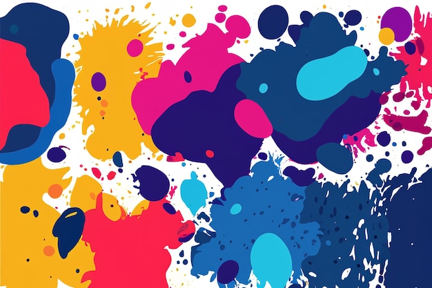 Colorful ink spots set Splash splatter abstract shape Vector illustration