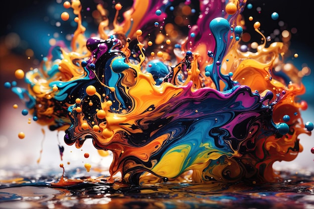 Colorful ink in water abstract background for design