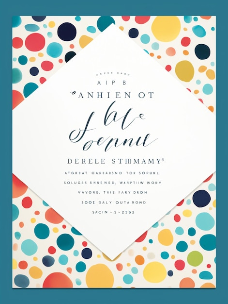 Photo a colorful invitation letter featuring playful fonts confetti and a joyful message fun celebratory tone