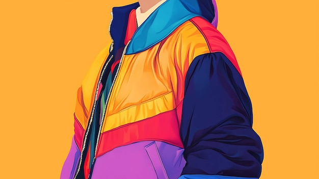 Photo colorful jacket with bright colors abstract background