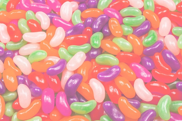 Colorful jelly beans isolated on white