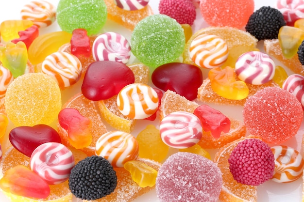 Colorful jelly candies background