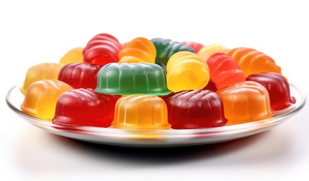 Colorful jelly candies isolated on white