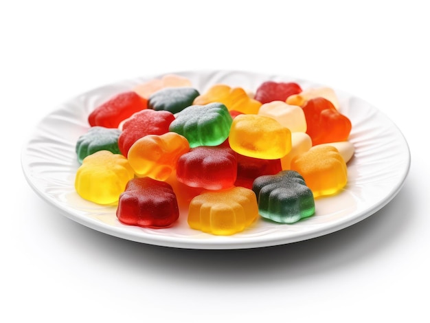 Colorful jelly candies isolated on white