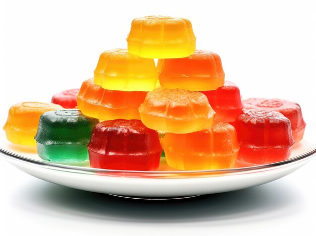 Colorful jelly candies isolated on white