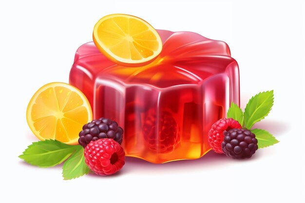 Colorful Jelly Sweet Fruit Candy Dessert Generative AI