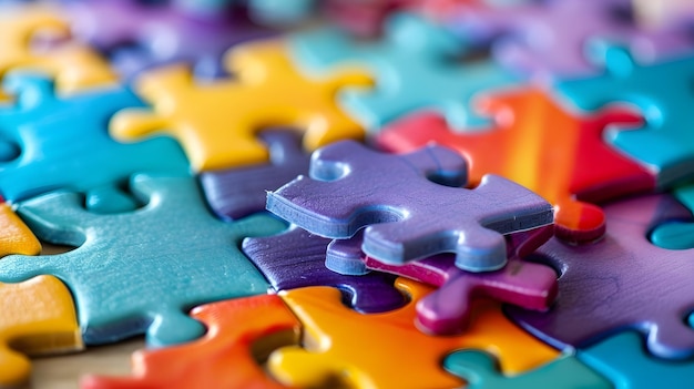 Colorful Jigsaw Puzzle Pieces Forming a Cohesive ImageSymbolizing Teamwork and ProblemSolving in