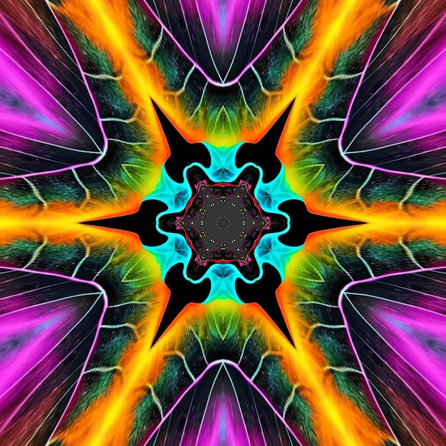 A colorful kaleidoscope of colors sits on a colorful background.