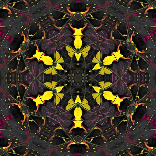 A colorful kaleidoscope of flowers is made up of a kaleidoscope.