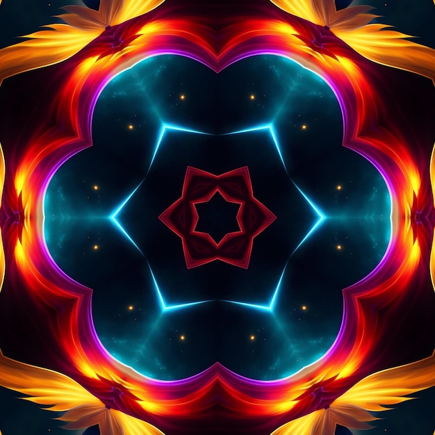 A colorful kaleidoscope of light and colors is made by a kaleidoscope.