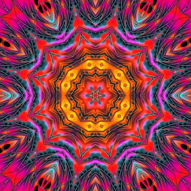 A colorful kaleidoscope with a colorful design in the center.