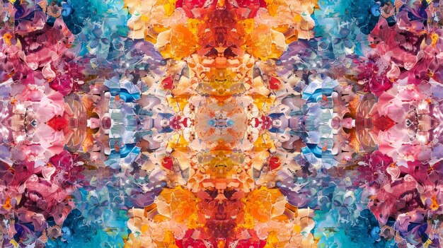 Photo colorful kaleidoscopic explosion texture and sensory overload passover background