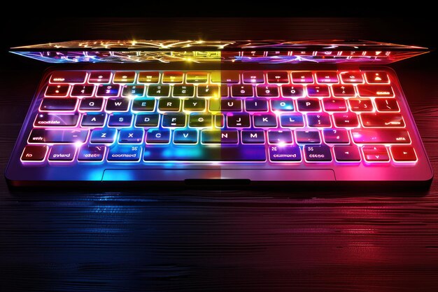 Photo colorful keyboard illumination