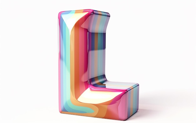 a colorful l is on a white background