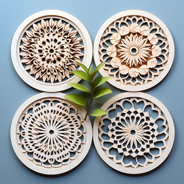 Colorful Laser Cut Mandala Paper Showcasing Intricate Laser Cut Manda creative concept idea design