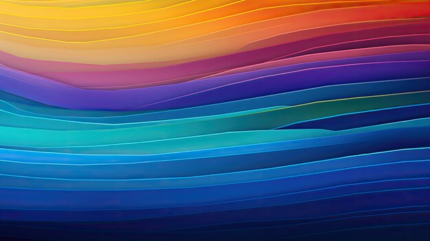 Colorful Layers Overlaid Horizontal Color Gradient Background Generative AI