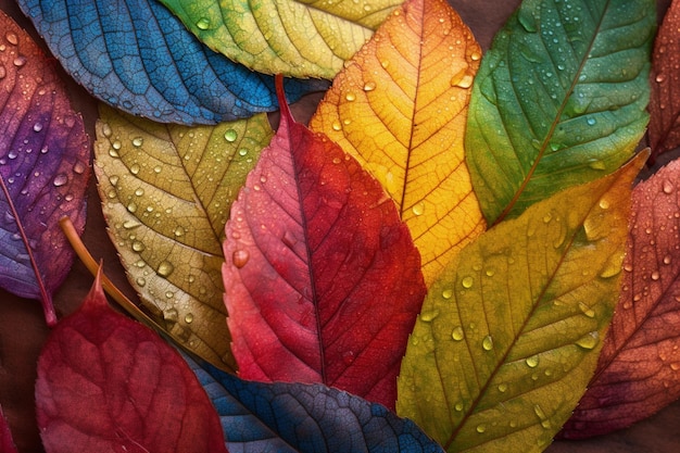 A colorful leaf with the word love on it