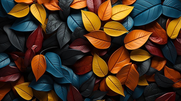 Colorful leaves background Generative Ai