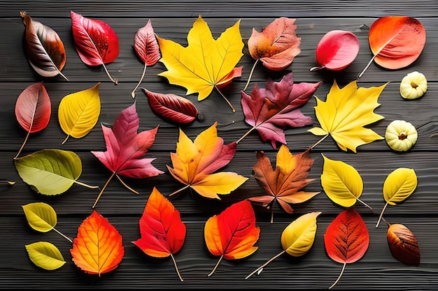 colorful leaves frame or background