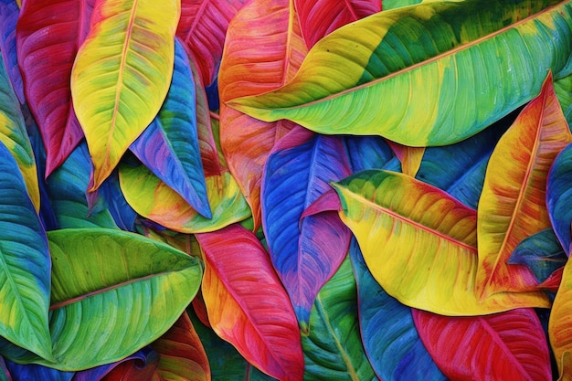 Colorful Leaves Generative AI