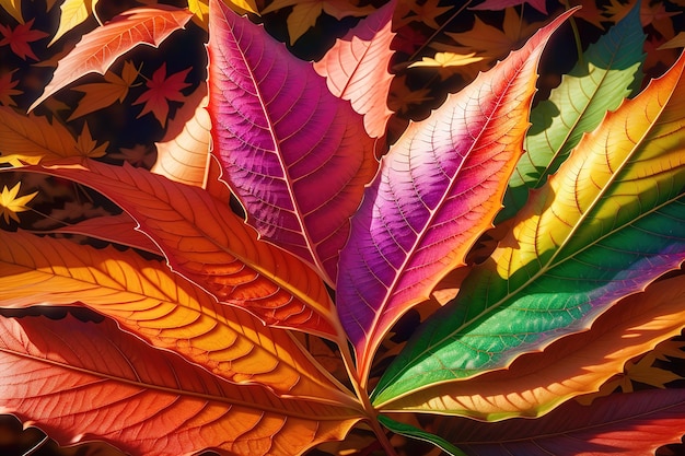 Colorful leaves of a plant