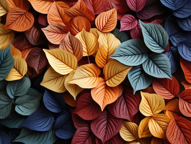 Colorful leaves texture Generative AI