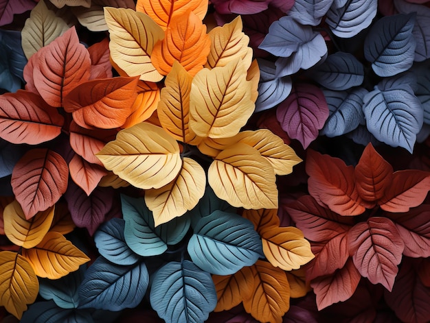 Colorful leaves texture Generative AI