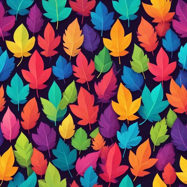 colorful leaves that are painted in purple purple and green