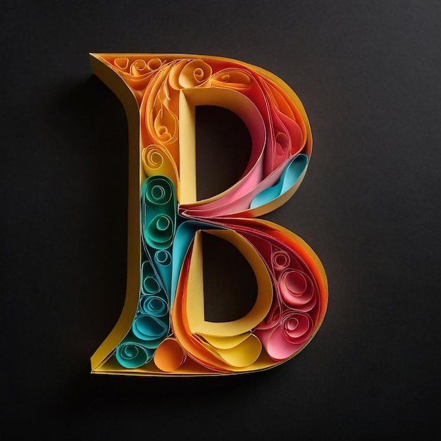 Photo a colorful letter b is painted in colorful colors