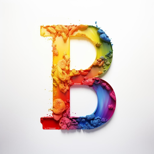 a colorful letter b is surrounded by colorful bubbles.