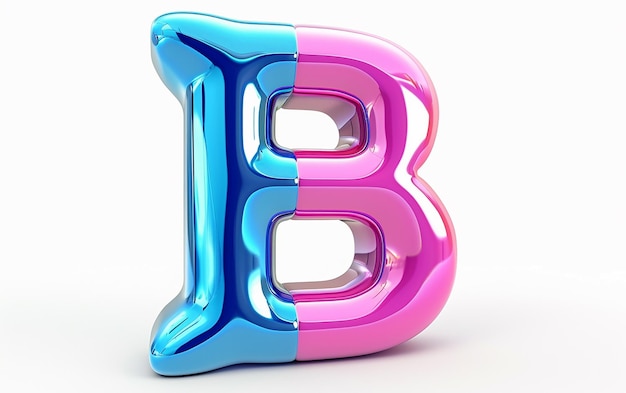 a colorful letter b made out of plastic with a blue and pink b on it