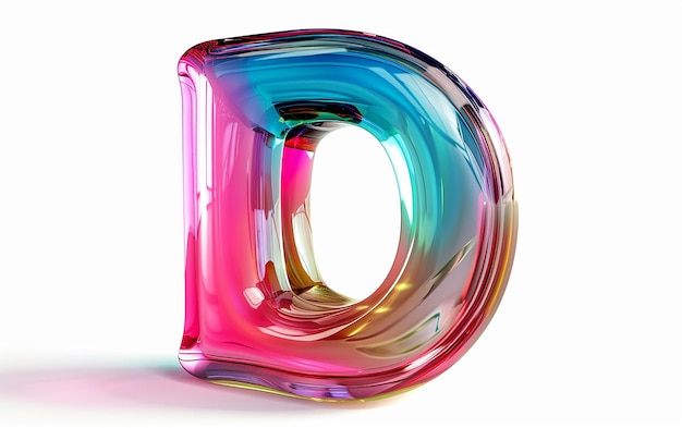 Photo a colorful letter c is shown in a colorful glass