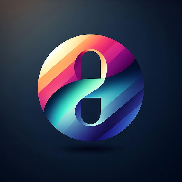 a colorful letter in a colorful circle