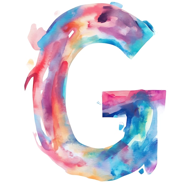 Photo a colorful letter g is painted with a letter g