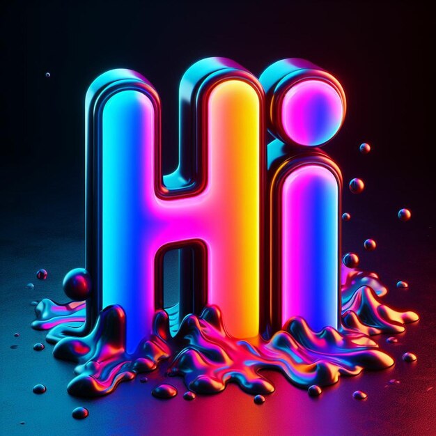 a colorful letter h is surrounded by water and bubbles