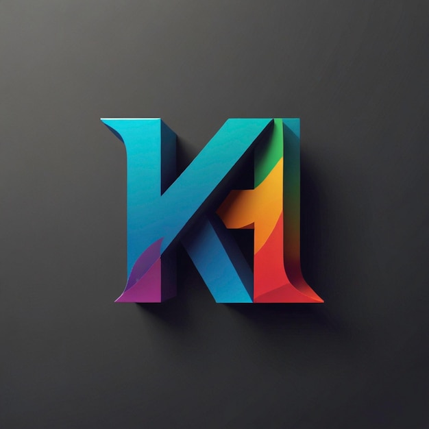 a colorful letter k is on a black background 3D Logo Design