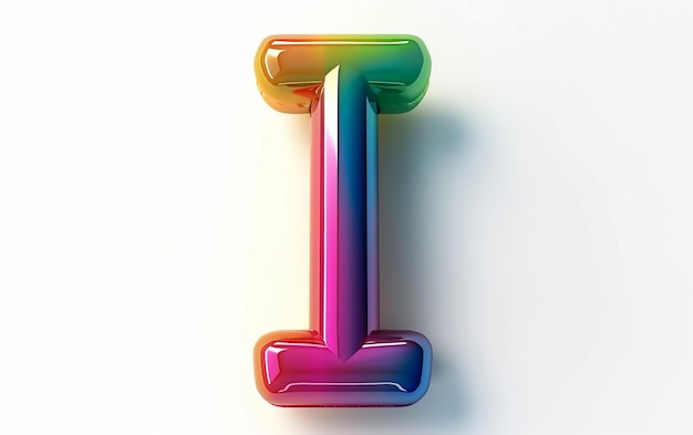 colorful letter l made of colorful glass