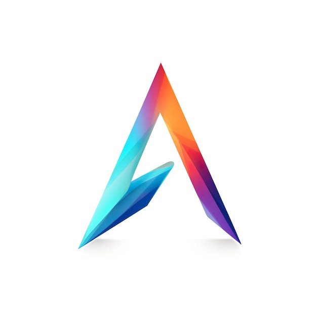 a colorful letter a logo with a rainbow colored triangle on it