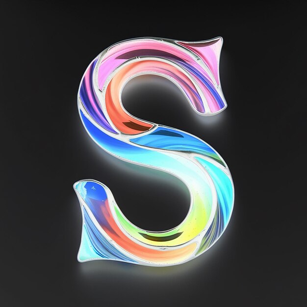 a colorful letter s that is lit up