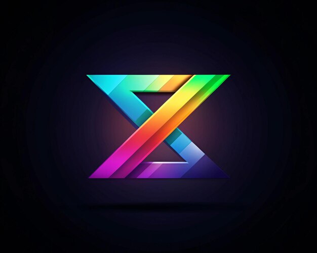 Photo a colorful letter z is on a black background