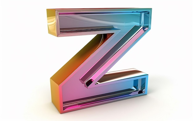 Photo a colorful letter z is on a white background