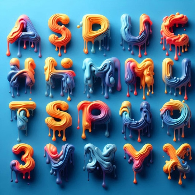 colorful letters that say m are on a blue background