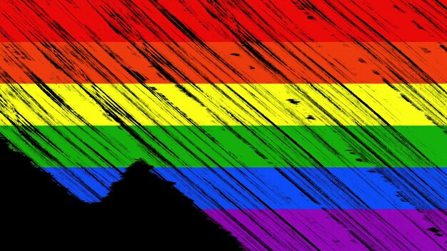 Photo colorful lgbt flag with brush stroke computer generated d render